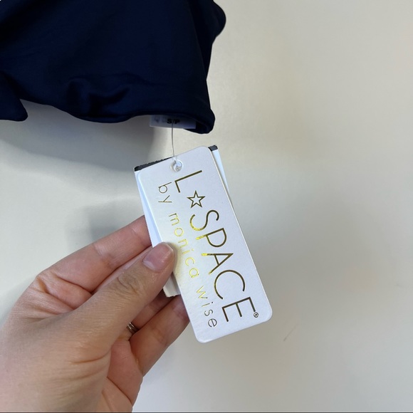 L*space navy blue flashback tie bow front bikini swim top - Picture 7 of 8